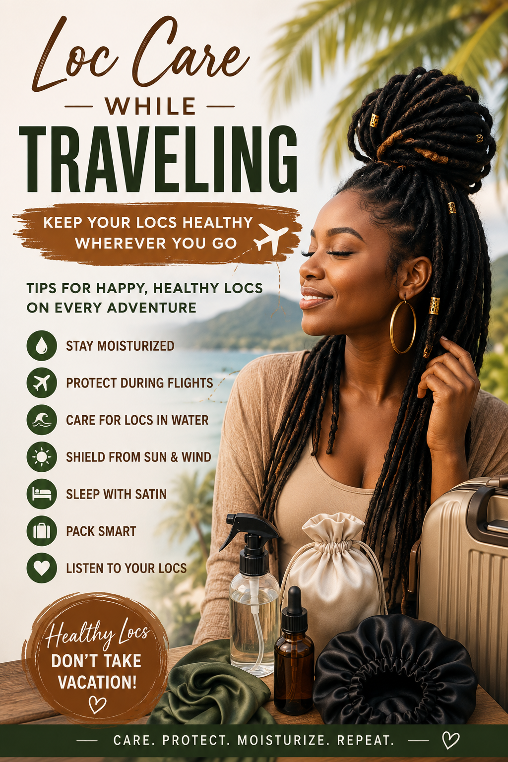 Loc Care While Traveling: The Complete Guide to Keeping Your Locs Healthy on Every Trip