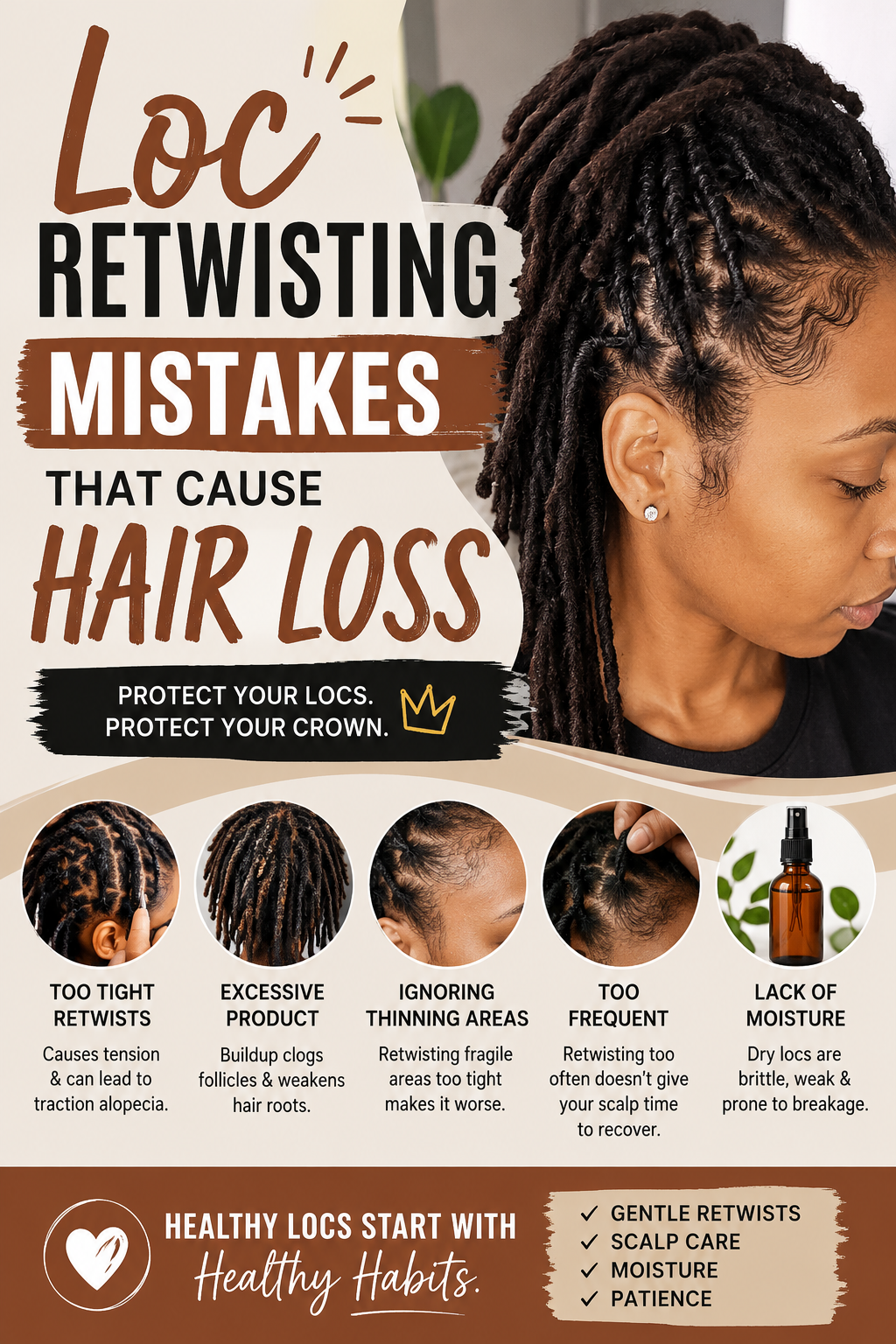 Loc Retwisting Mistakes That Cause Hair Loss