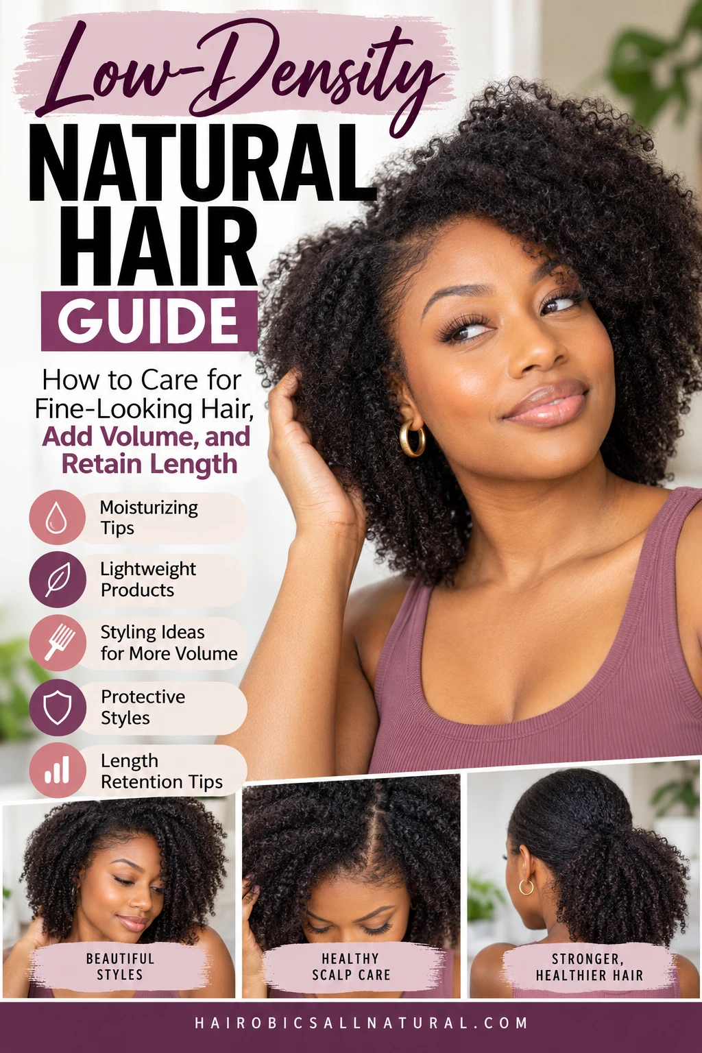 Low-Density Natural Hair Guide: How to Care for Fine-Looking Hair, Add Volume, and Retain Length