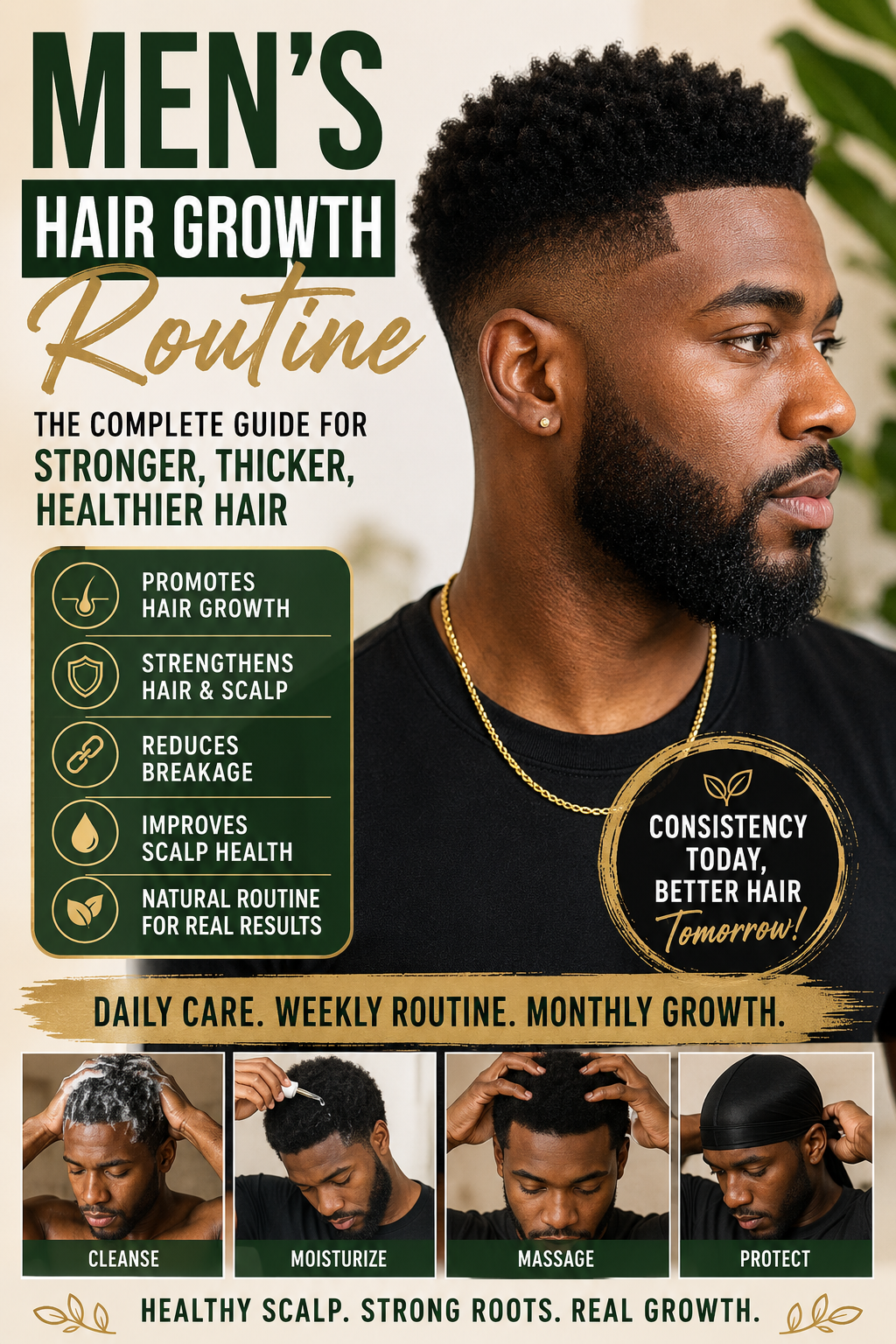 Men's Hair Growth Routine: The Complete Guide for Stronger, Thicker, Healthier Hair
