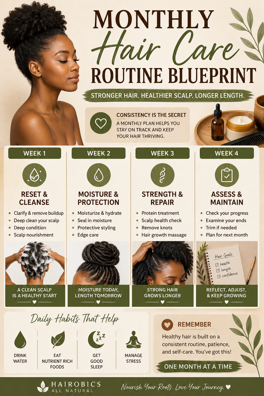 Monthly Hair Care Routine Blueprint: The Complete Guide to Stronger, Longer, Healthier Hair