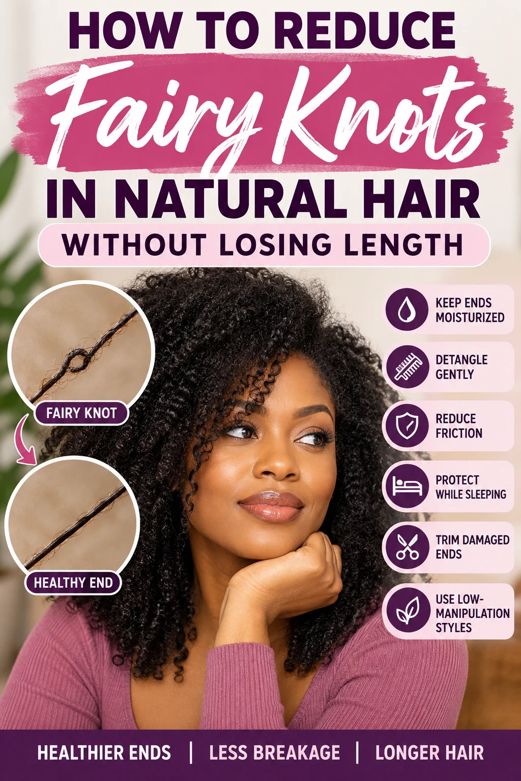 How to Reduce Fairy Knots in Natural Hair Without Losing Length