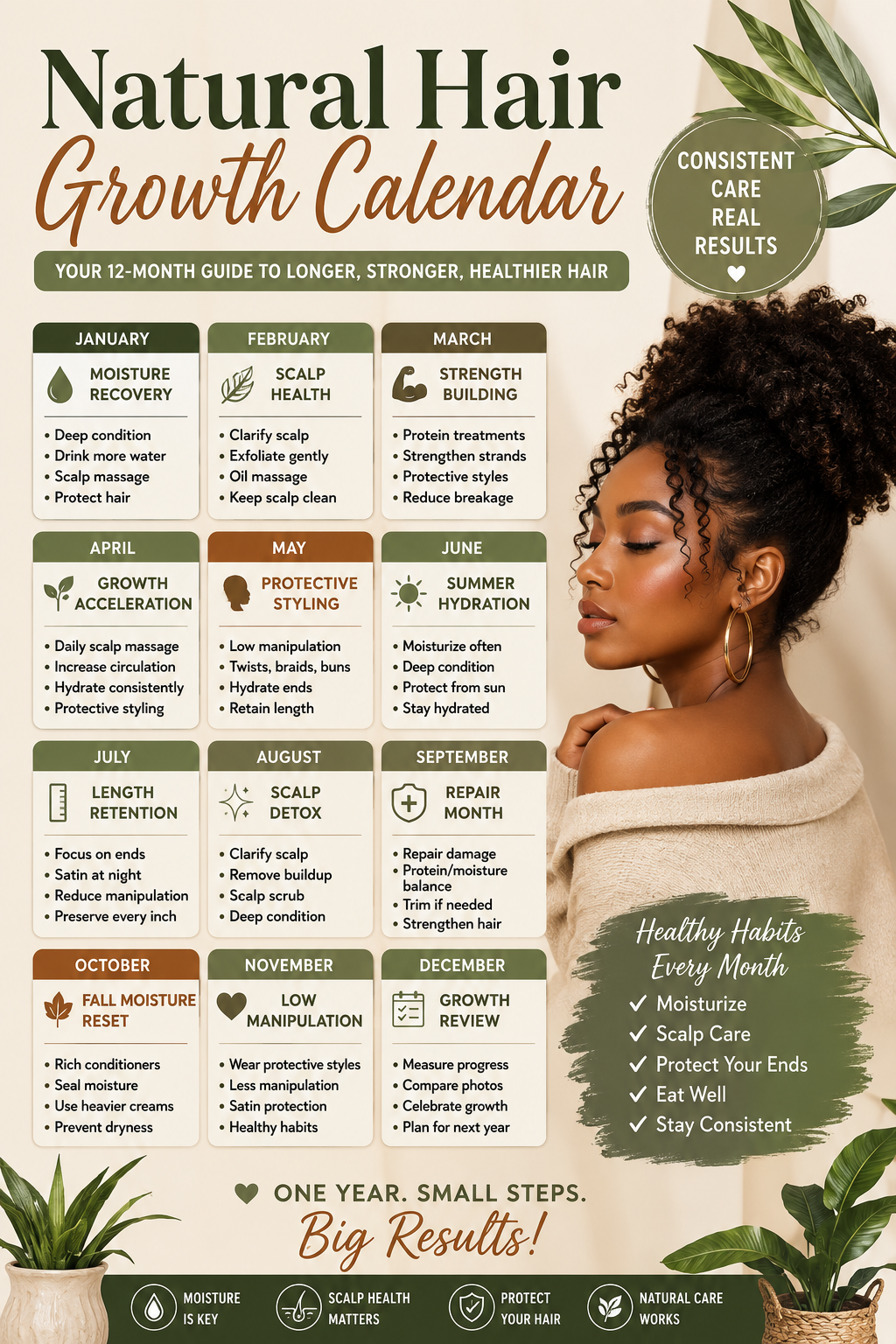 Natural Hair Growth Calendar: Your Month-by-Month Guide to Longer, Stronger, Healthier Hair