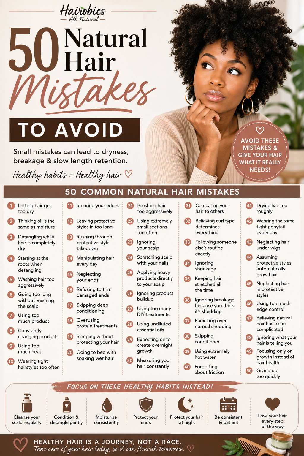 Natural Hair Mistakes to Avoid: 50 Common Mistakes That Can Cause Dryness, Breakage, and Slow Length Retention