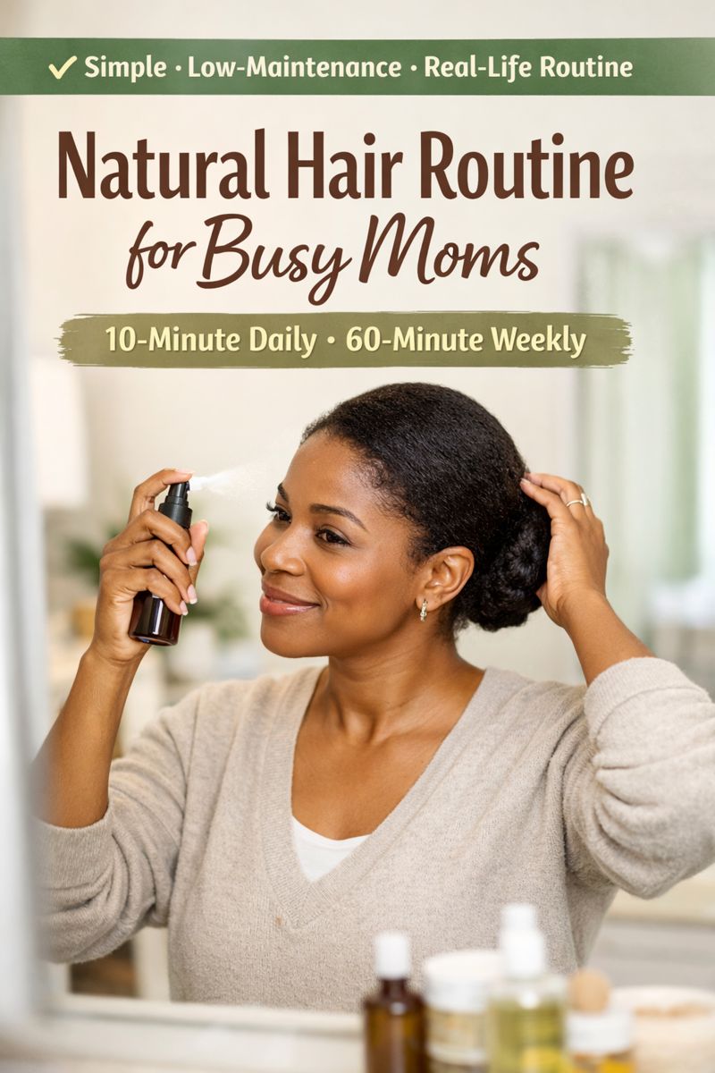 Natural Hair Routine for Busy Moms (10-Minute Daily, 60-Minute Weekly)
