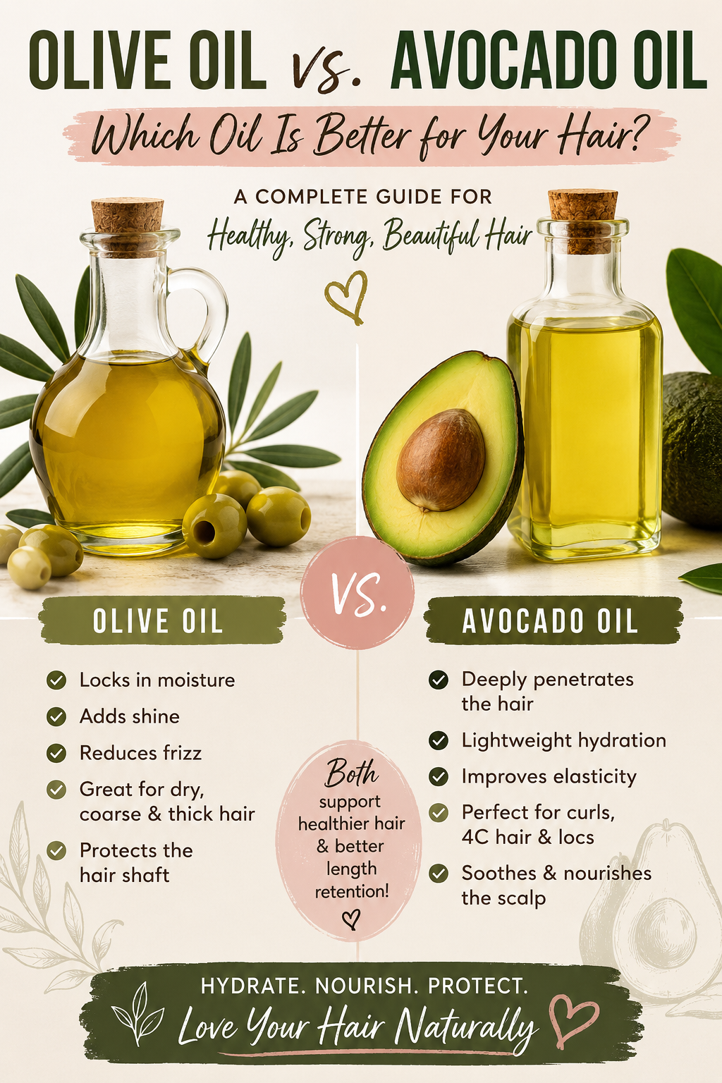 Olive Oil vs. Avocado Oil for Hair: Which One Is Better for Natural Hair Growth?