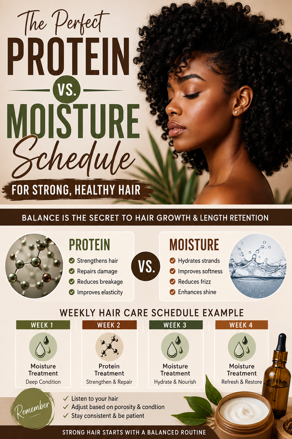Protein vs. Moisture Schedule: The Complete Guide to Strong, Healthy Natural Hair