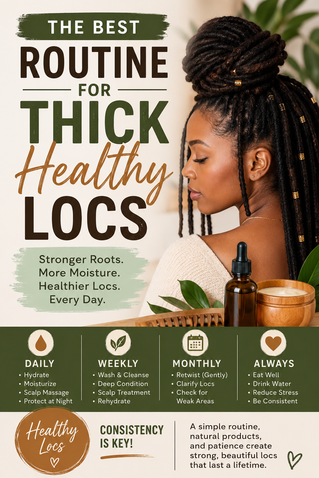 The Best Routine for Thick Healthy Locs: A Complete Guide to Stronger, Fuller Locs
