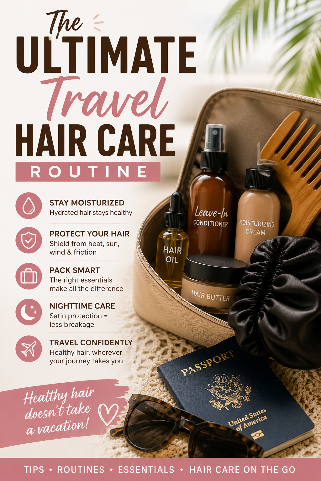 Travel Hair Care Routine: The Complete Guide to Keeping Natural Hair Healthy While Traveling