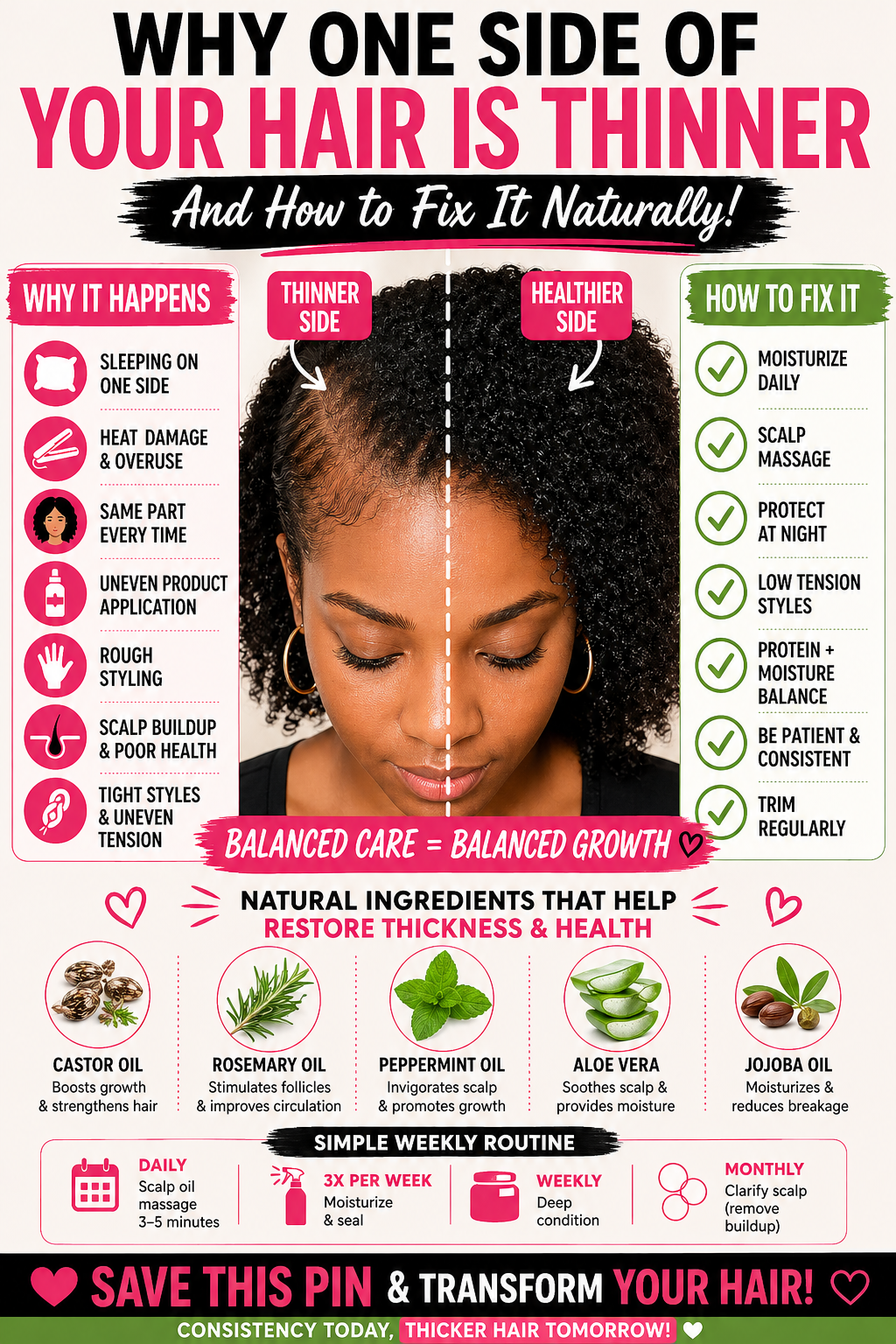 Why One Side of Your Hair Is Thinner (And How to Fix It Naturally)