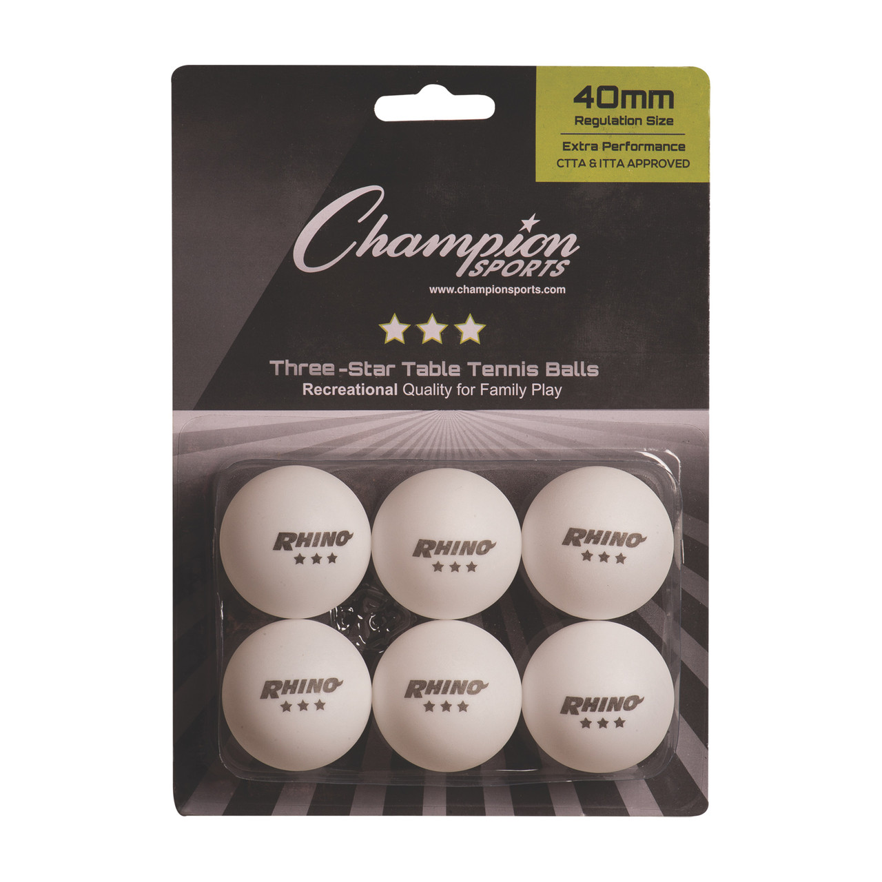 3-STAR TOURNAMENT TABLE TENNIS BALLS - Champion Sports