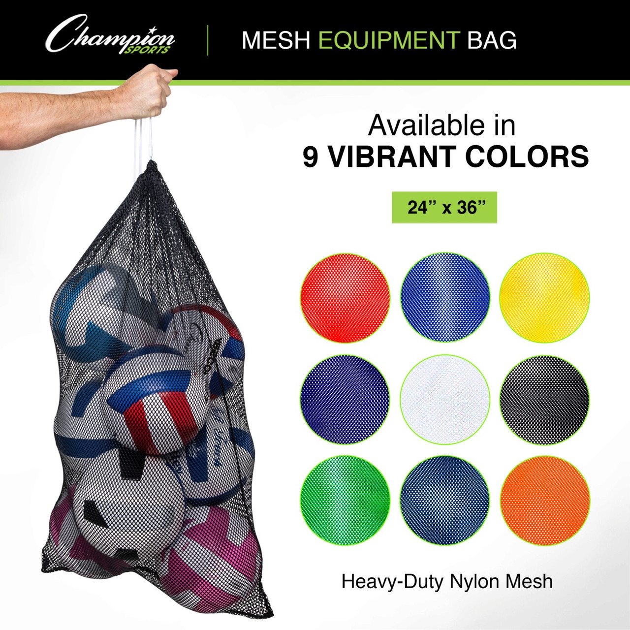 Sportime Heavy-Duty Mesh Storage Bag Set, 24 X 34 Inches