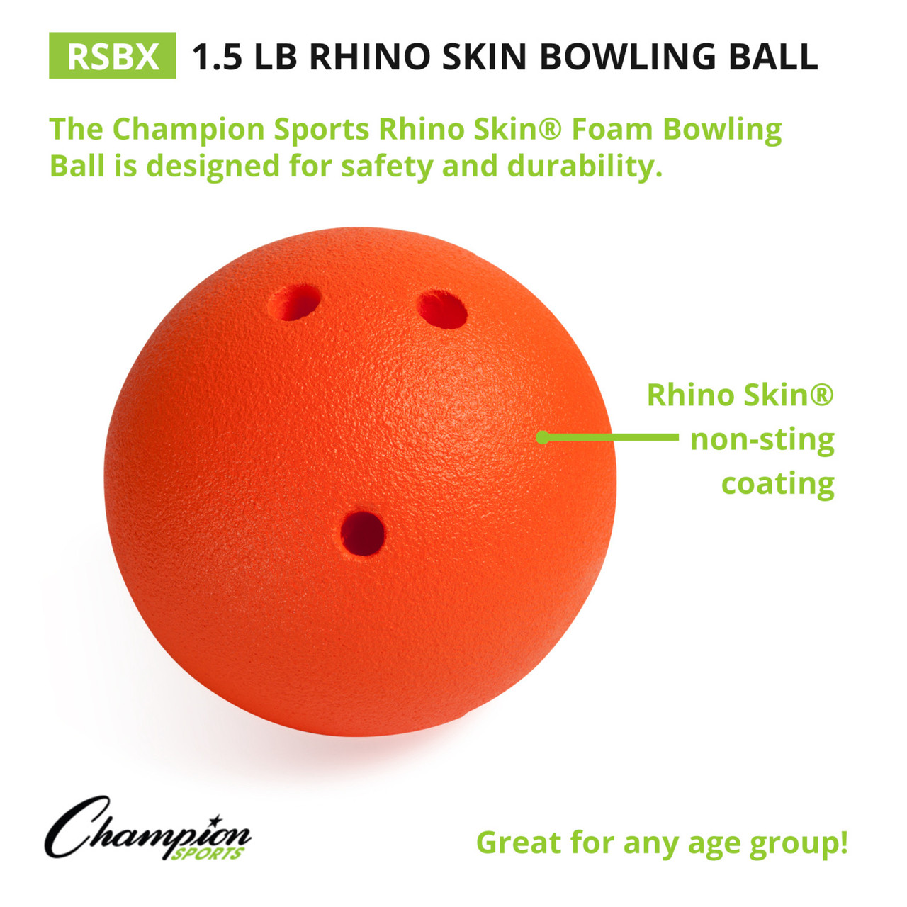 1.5 LB RHINO SKIN BOWLING BALL - Champion Sports