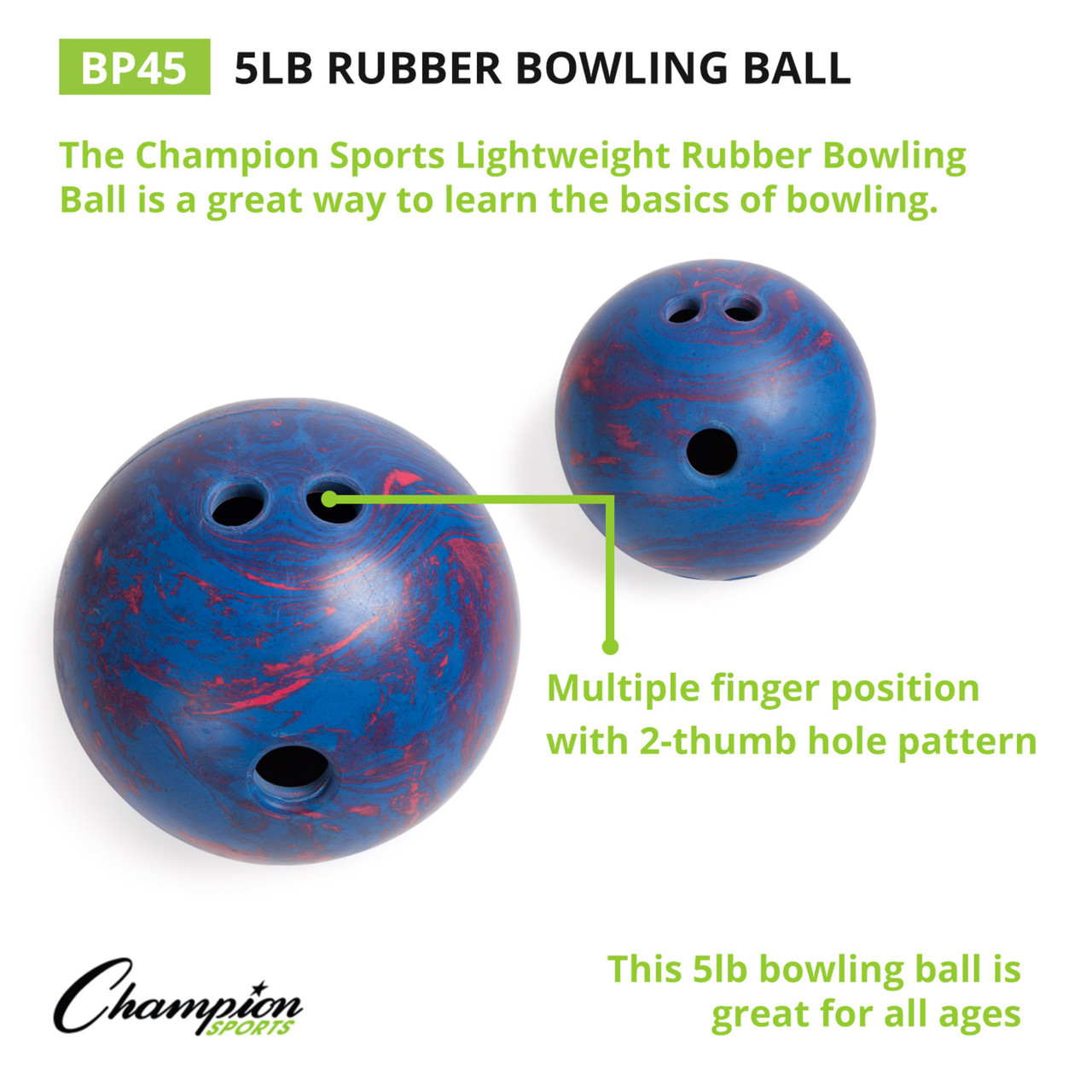 RUBBER BOWLING BALL - Champion Sports