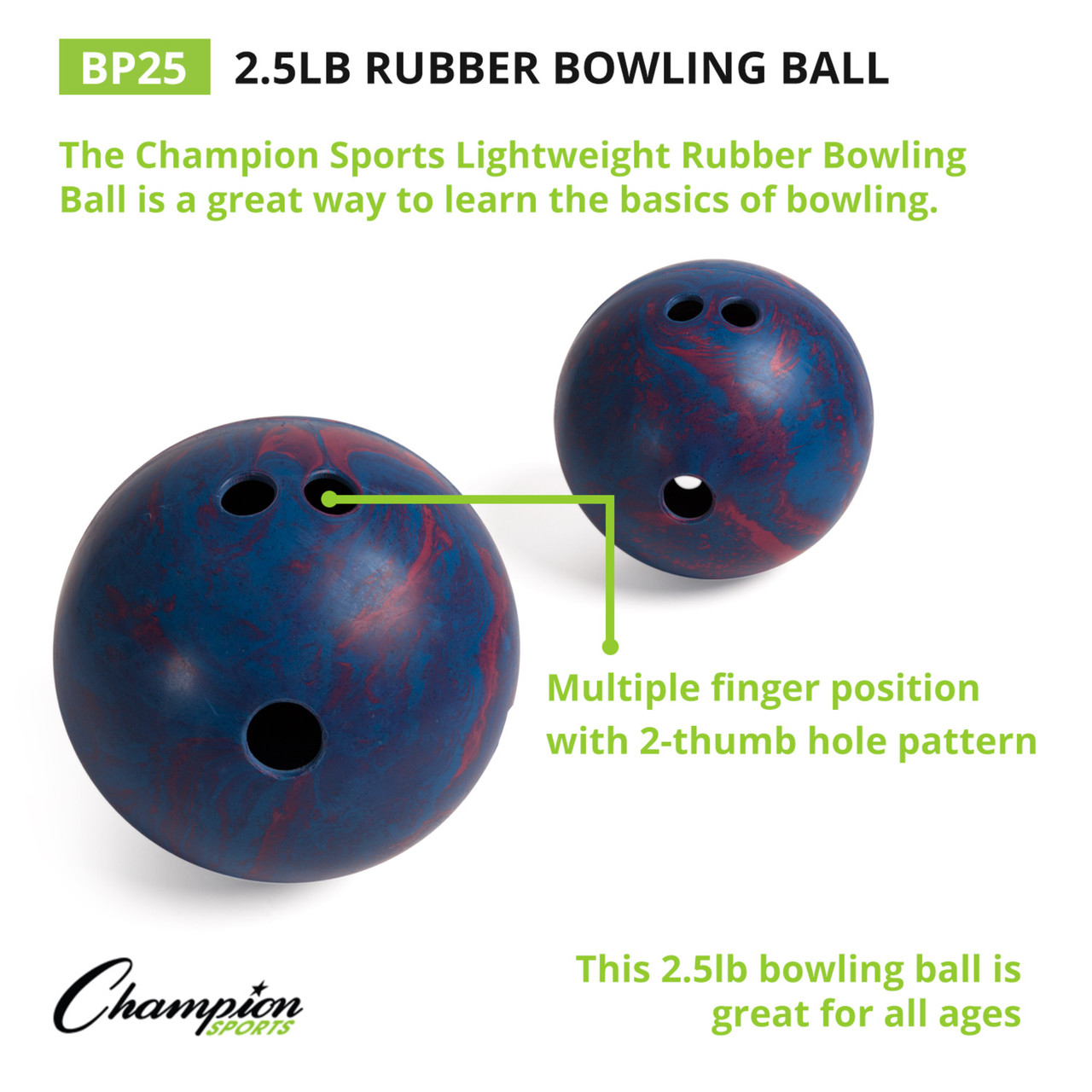RUBBER BOWLING BALL - Champion Sports