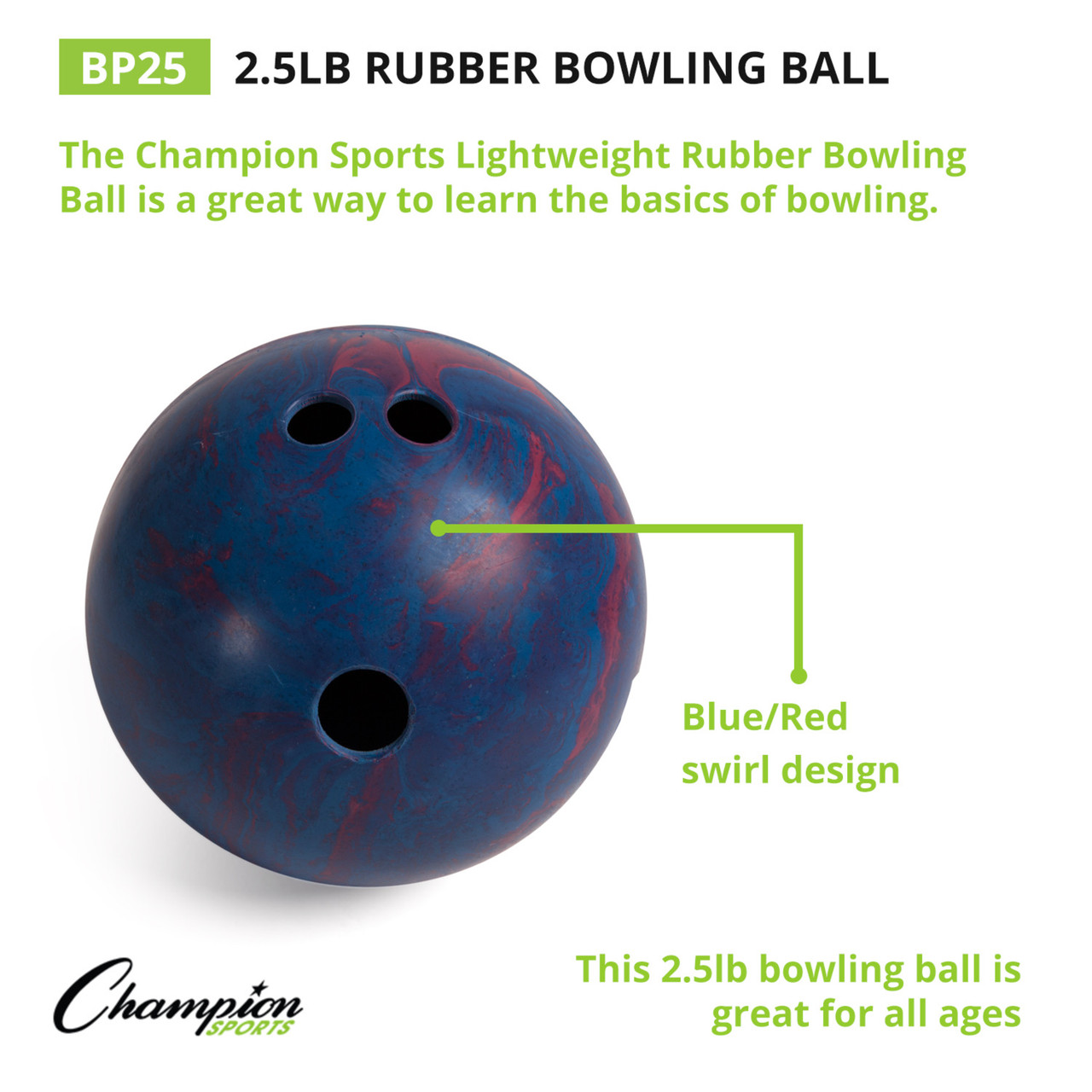 RUBBER BOWLING BALL - Champion Sports