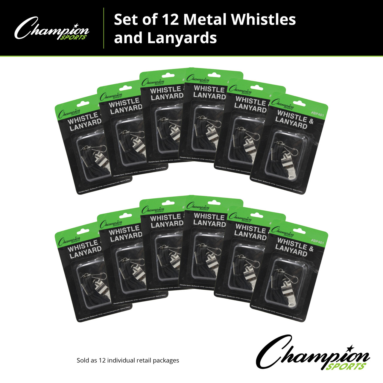 METAL WHISTLE AND LANYARD SET - Champion Sports