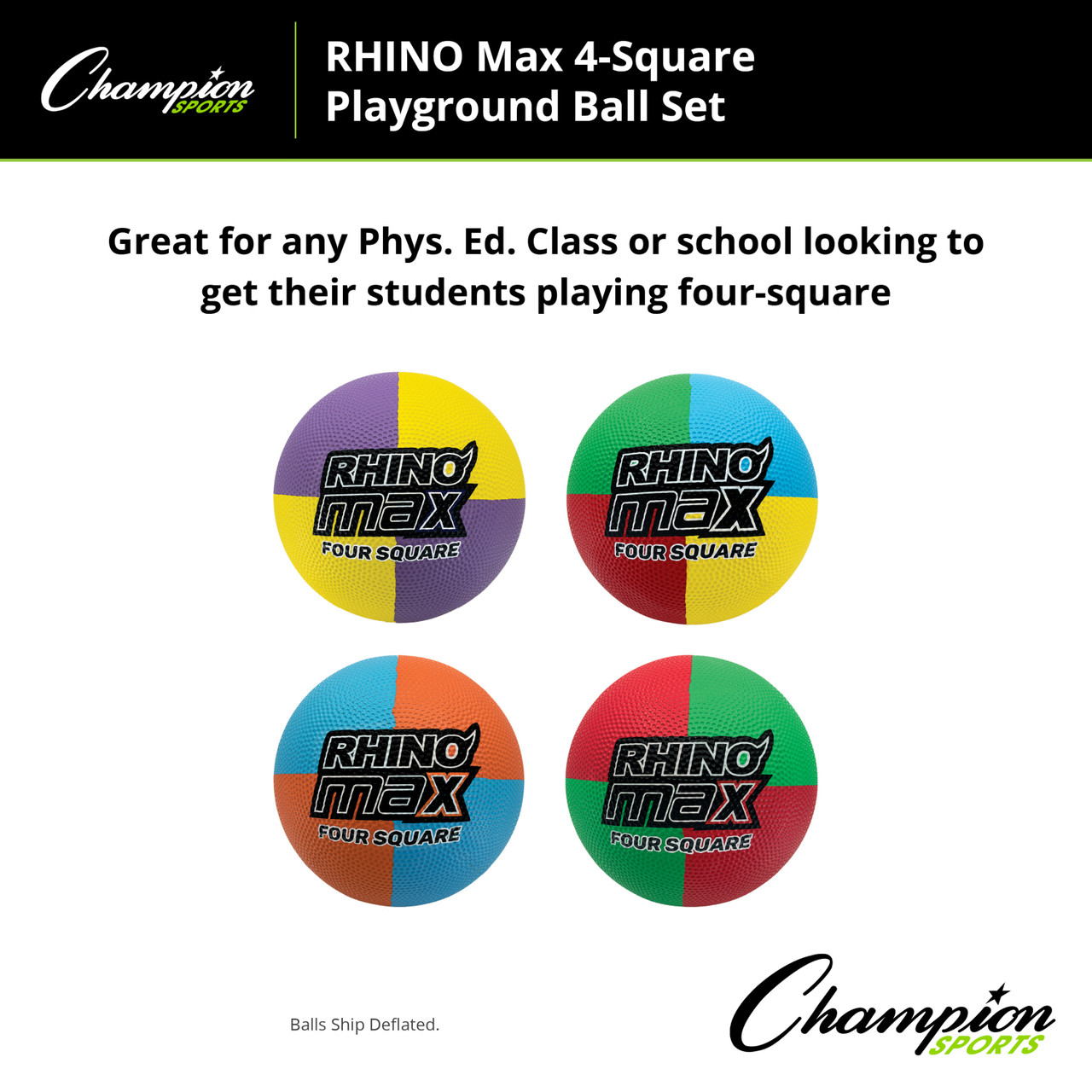 RHINO MAX 4-SQUARE PLAYGROUND BALL SET - Champion Sports