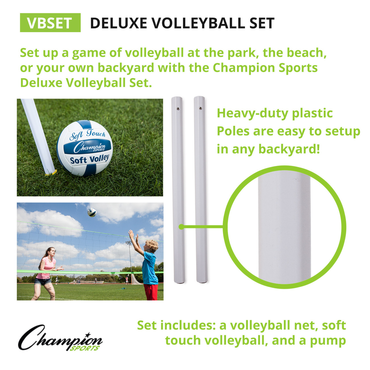 DELUXE VOLLEYBALL SET - Champion Sports