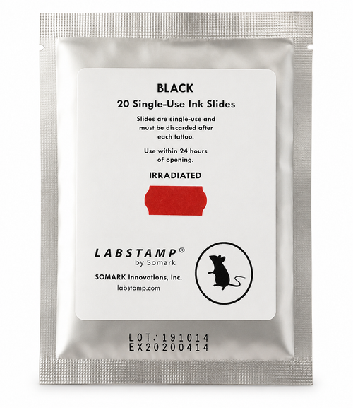 Labstamp® Ink Slide 20/pk Black Slide Pack, Sterile