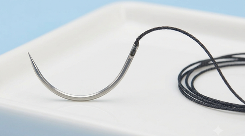 3-0 Black Braided Silk Suture with 3/8 Reverse Cutting Needle (36 Pack)