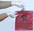 Bio-Hazard Stick on Bag being sealed