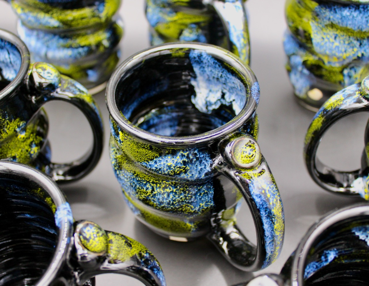 Wholesale, Bulk Order: 40 Neon Cosmic Mugs, 14-18oz. Spiral Mugs