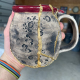 DAY 5, March 22nd, 2024: Smashed Mug, Glued Back Together and Gilded with 24 Karat Gold, Non-Functional Sculpture