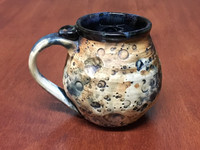 Very Small "Moon Mug" with a Blue Nebula Interior, roughly 10-12oz size, (SK4201)