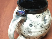 PATRONS ONLY: "Moon Mug" with a Nebula Interior, roughly 18oz size, (SK5772)