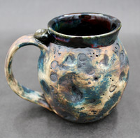One  Multicolored “Moon Mug” w/24 karat gold accent, Holds roughly 18-20 ounces (SK7717)