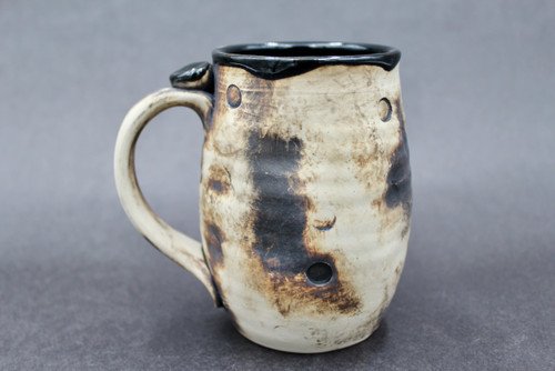 Smooth Asteroid Mug w/Iron Rust Exterior, Black Interior, roughly 14-15 oz. size, (SK000357)