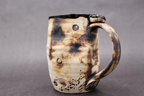 Smooth Asteroid Mug w/Iron Rust Exterior, Black Interior, roughly 13-15 oz. size, (SK000360)