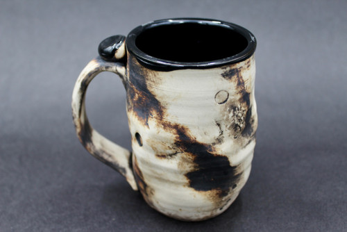 Smooth Asteroid Mug w/Iron Rust Exterior, Black Interior, roughly 13-15 oz. size, (SK000362)
