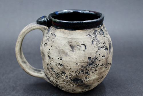 Moon Mug, Multicolored Galaxy Interior, roughly 17-19oz. size, (SK000476)