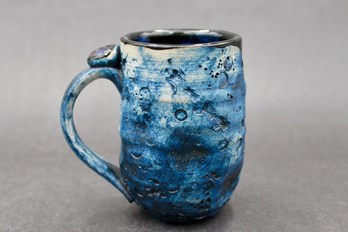 Blue Asteroid Mug, Multicolored Interior, roughly 14-15 oz. size, (SK000480)