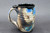 Smooth Asteroid Mug, Black and Blue Exterior, Black Interior, roughly 13-15 oz. size, (SK000355) + Handmade Paper Card