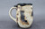 Smooth Asteroid Mug w/Iron Rust Exterior, Black Interior, roughly 14-15 oz. size, (SK000357) + Handmade Paper Card