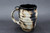 Smooth Asteroid Mug w/Iron Rust Exterior, Black Interior, roughly 14-16 oz. size, (SK000358) + Handmade Paper Card