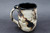 Smooth Asteroid Mug w/Iron Rust Exterior, Black Interior, roughly 13-15 oz. size, (SK000362) + Handmade Paper Card