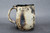 Small, Smooth Asteroid Mug w/Iron Rust Exterior, Black Interior, roughly 10-12 oz. size, (SK000363) + Handmade Paper Card