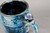 Blue Asteroid Mug, Multicolored Interior, roughly 15-16 oz. size, (SK000479)