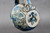 Blue Moon Mug w/24 Karat Gold Thumb Spot and Galaxy Interior, roughly 16-18oz. size, (SK0539)