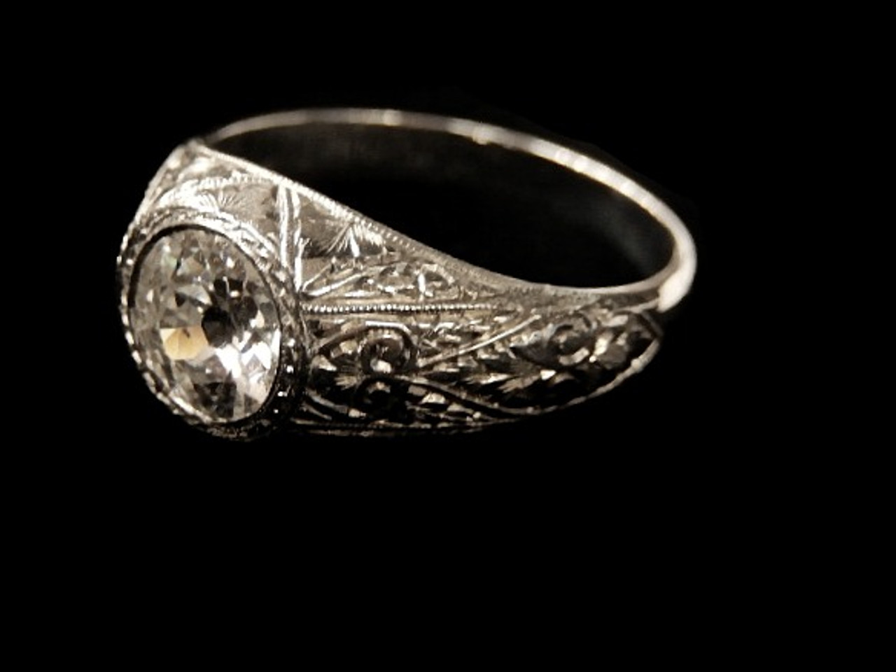PLATINUM ANTIQUE DIAMOND RING | Antique Mens Jewelry NYC | Vintage Mens ...