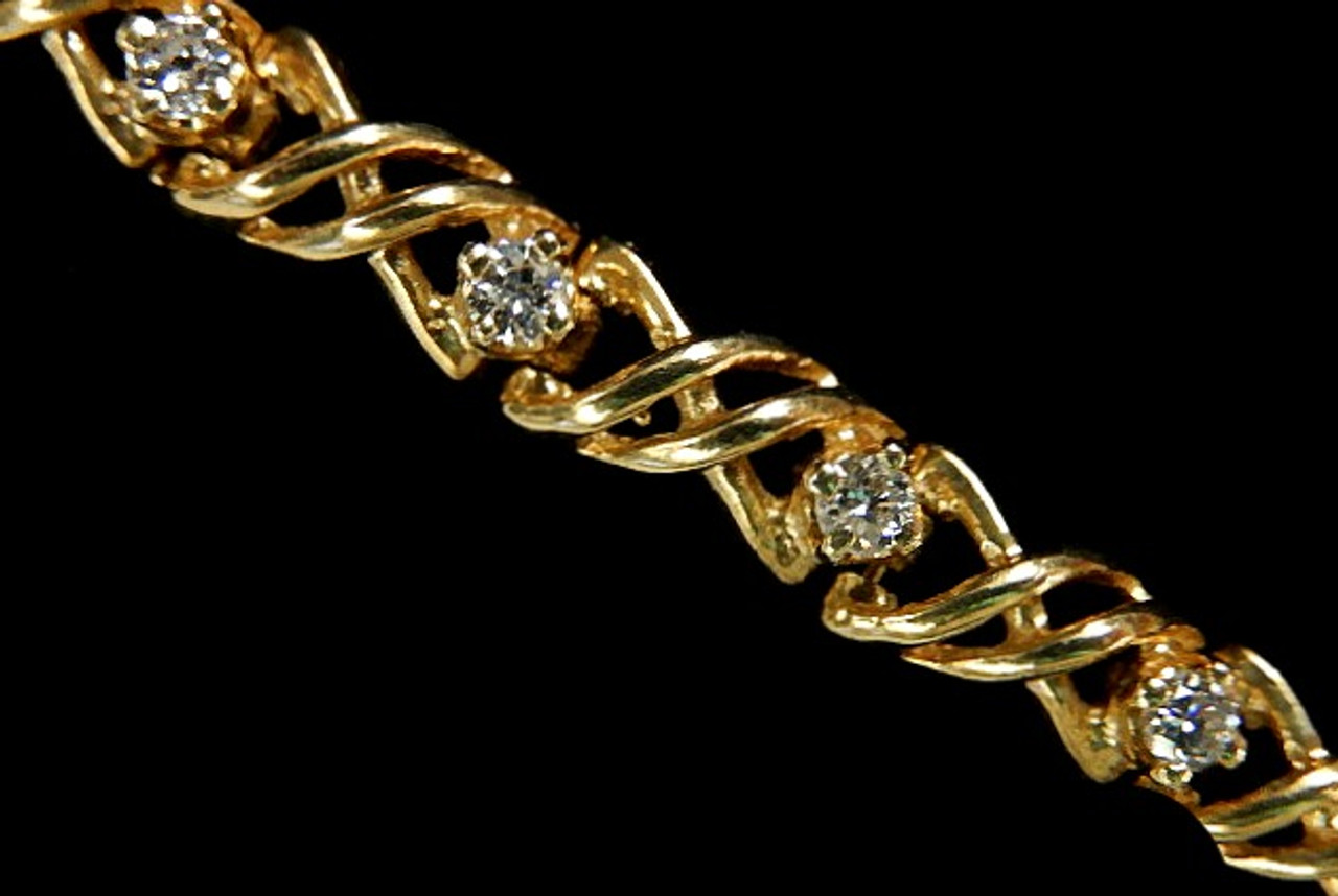 Vintage Oval Sapphire and Diamond Line Tennis Bracelet at Susannah Lovis  Jewellers