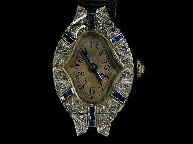 ANTIQUE DIAMOND~SAPPHIRE MOVADO WATCH | Antique Womens  display picture 1