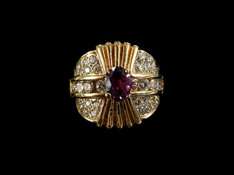 DIAMOND~RUBY RING - 1066JA1042