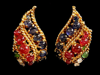 DIAMOND~RUBY~SAPPHIRE~EMERALD EARRINGS - 6354DG320