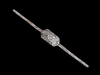 PLATINUM DIAMOND BAR PIN - 2537ja4234