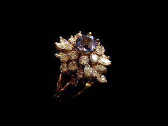 DIAMOND~TANZANITE RING - 6837B3670